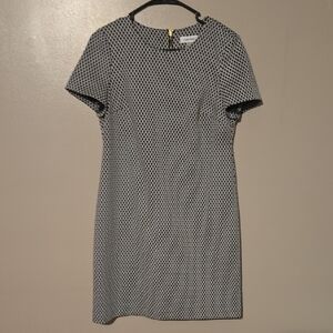 Calvin Klein Sheath‎ Dress Size 10 Black White Knee Length